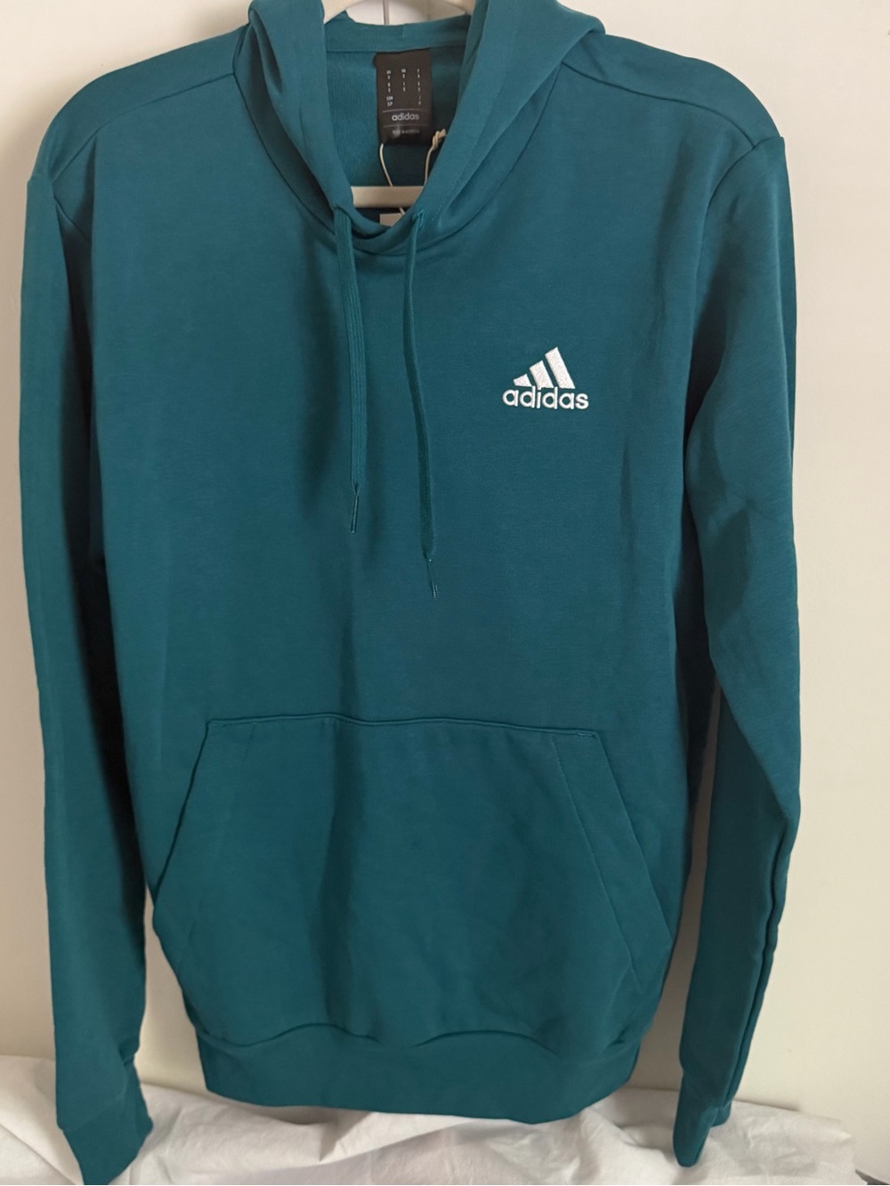 adidas Men’s Teal Essentials Feel Cozy Fleece Hoodie